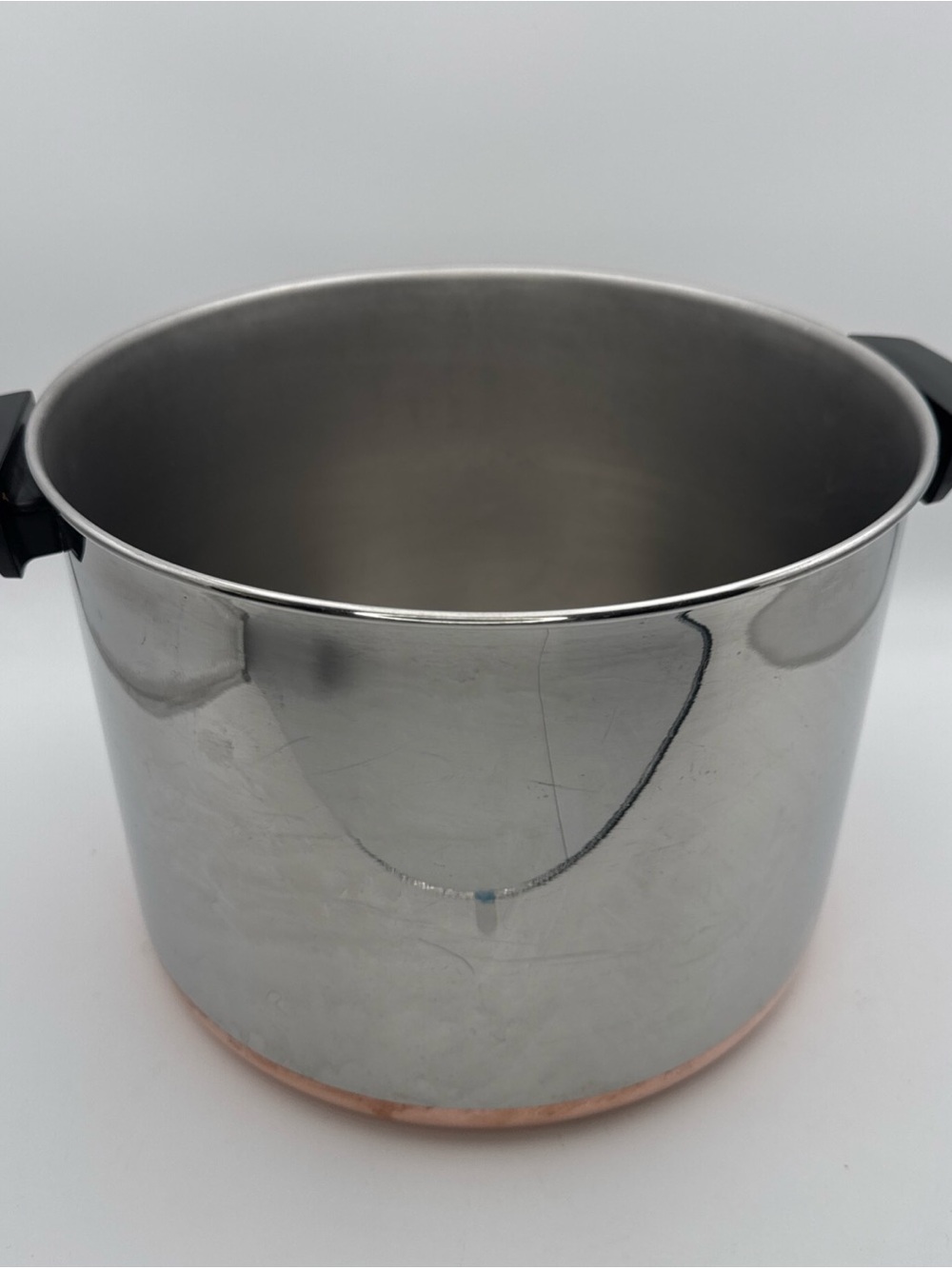 Vtg Revere Ware 1801 10 Qt Quart Copper Bottom Stock Pot No Lid USA
